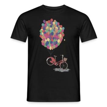 Love to Ride my Bike with Balloons - Men's T-Shirt - black - Front - AI Model Male 178 light (178cm)
