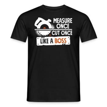 Funny DIY Construction Wood Working Man Cave Home - Men's T-Shirt - black - Front - AI Model Male 178 light (178cm)