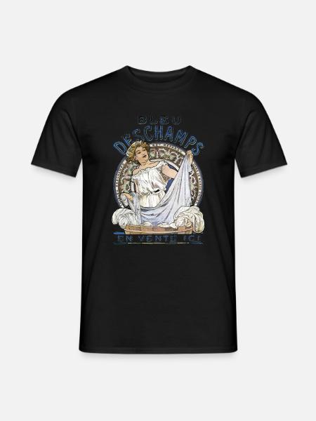 Alfons Mucha - bleu Deschamps en vente ici - T-shirt homme - noir