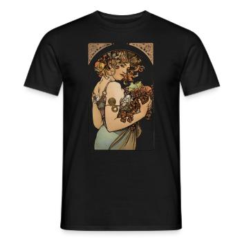 Alfons Mucha - Le Fruit - Men's T-Shirt - black - Front - AI Model Male 178 light (178cm)