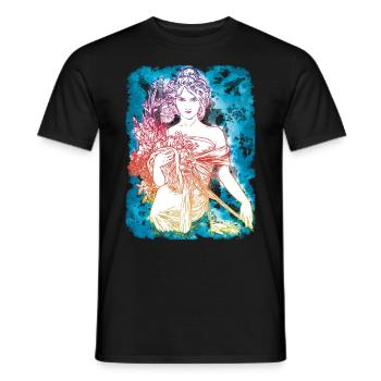 Alfons Mucha - Men's T-Shirt - black - Front - AI Model Male 178 light (178cm)