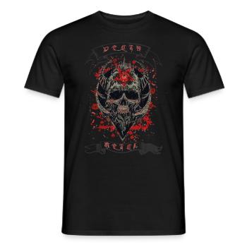 Death Metal Heavy Rock Music - Men's T-Shirt - black - Front - AI Model Male 178 light (178cm)