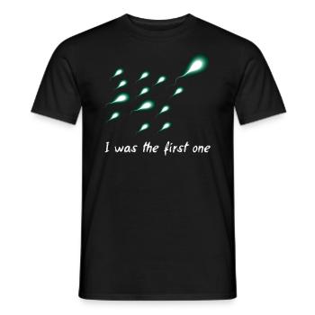 Ich war der erste - Spermie Sperma Geschenk Idee - Männer T-Shirt - Schwarz - Vorne - AI Model Male 178 light (178cm)