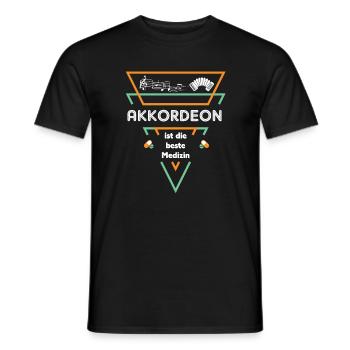 Drôle de chemise pour accordéonistes - T-shirt homme - noir - Devant - AI Model Male 178 light (178cm)