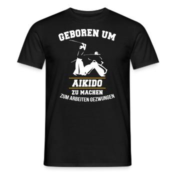 Aikido Karate Lustig Geschenk - Männer T-Shirt - Schwarz - Vorne - AI Model Male 178 light (178cm)