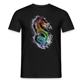 Drache Dragon - Männer T-Shirt - Schwarz - Vorne - AI Model Male 178 light (178cm)