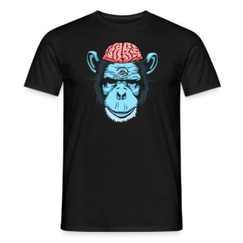 Brain Chimp - Men's T-Shirt - black - Front - AI Model Male 178 light (178cm)