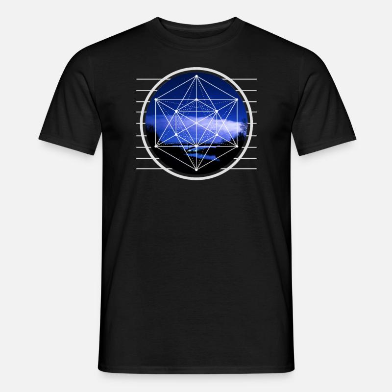 Conception graphique Metatron Hexagon Cube - T-shirt homme - noir
