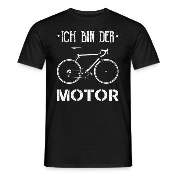 Ich bin der Motor Fahrrad MTB - Männer T-Shirt - Schwarz - Vorne - AI Model Male 178 light (178cm)