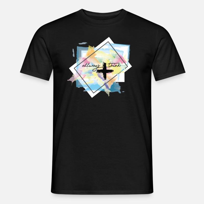think positive - Männer T-Shirt - Schwarz