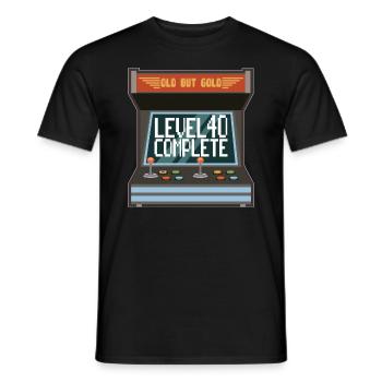 40. Geburtstag Gamer Level 40 Complete Zocker - Männer T-Shirt - Schwarz - Vorne - AI Model Male 178 light (178cm)