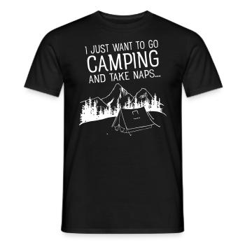 I Just Want To Go Camping And Take Naps - Men's T-Shirt - black - Front - AI Model Male 178 light (178cm)