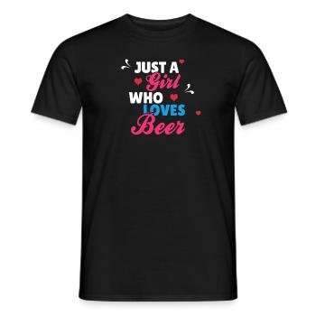 Nur ein Mädchen, das Bier liebt - Männer T-Shirt - Schwarz - Vorne - AI Model Male 178 light (178cm)