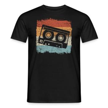 Retro cassette cassette mixtape oldschool - Men's T-Shirt - black - Front - AI Model Male 178 light (178cm)