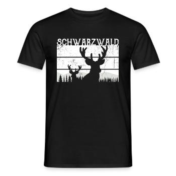 Forêt-Noire Nature Cerf Sapin - T-shirt homme - noir - Devant - AI Model Male 178 light (178cm)