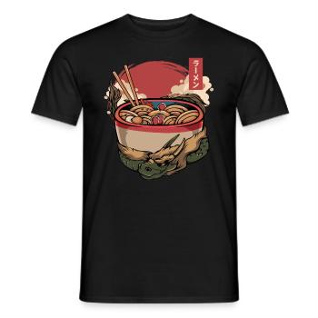 Ramen dragon japanese noodle art japan anime - Men's T-Shirt - black - Front - AI Model Male 178 light (178cm)