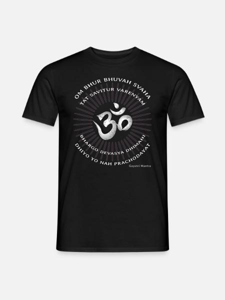 Gayatri Mantra OM Yoga Kleidung Geschenk T-Shirt - Männer T-Shirt - Schwarz