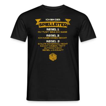 Ich bin der Spielleiter Regeln Pen And Paper RPG - Männer T-Shirt - Schwarz - Vorne - AI Model Male 178 light (178cm)
