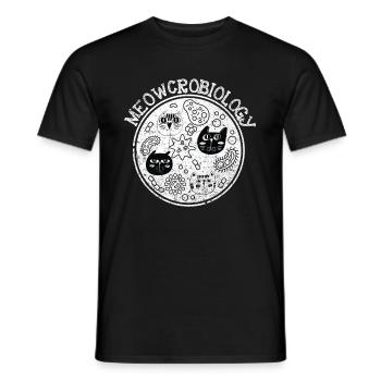 Meowcrobiologie Mikrobiologie Wissenschaft Katze - Männer T-Shirt - Schwarz - Vorne - AI Model Male 178 light (178cm)