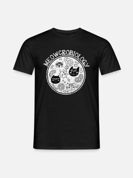 Meowcrobiologie microbiologie wetenschap cat - Mænd T-shirt - sort