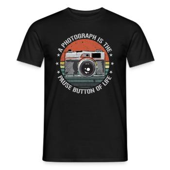 Vintage-Kamera Fotografie Liebhaber Retro Geschenk - Männer T-Shirt - Schwarz - Vorne - AI Model Male 178 light (178cm)