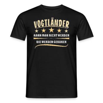 VOGTLÄNDER KANN MAN NICHT WERDEN WERDEN GEBOREN - Männer T-Shirt - Schwarz - Vorne - AI Model Male 178 light (178cm)