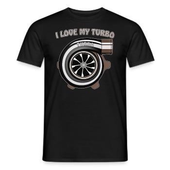 I LOVE MY TURBO - T-shirt homme - noir - Devant - AI Model Male 178 light (178cm)