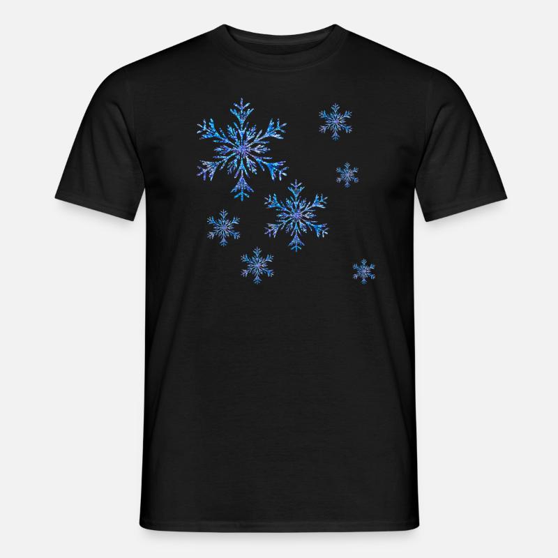 Schneeflocken - Männer T-Shirt - Schwarz