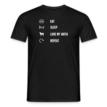 Mange du sommeil, aime ma répétition Akita - T-shirt homme - noir - Devant - AI Model Male 178 light (178cm)
