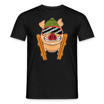 Porc Pistensau - T-shirt homme - noir - Devant - AI Model Male 178 light (178cm)