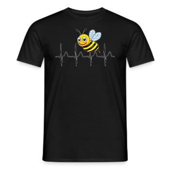 BEE HEARTBEAT - Men's T-Shirt - black - Front - AI Model Male 178 light (178cm)