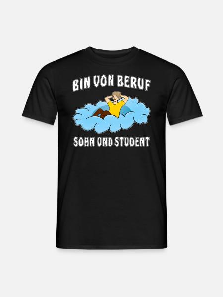BIN VON BERUF SOHN UND STUDENT MANN AUF WOLKE - Männer T-Shirt - Schwarz
