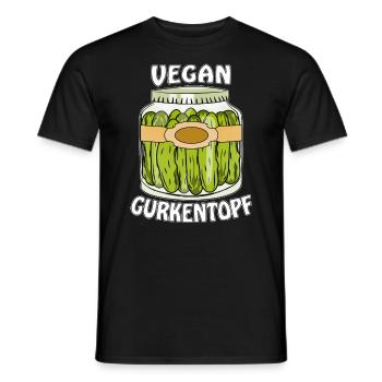 VEGAN GURKENGLAS - Männer T-Shirt - Schwarz - Vorne - AI Model Male 178 light (178cm)