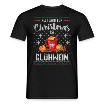 Ugly christmas mulled wine christmas funny - Men's T-Shirt - black - Front - AI Model Male 178 light (178cm)