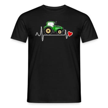 HEARTBEAT TRACTOR - Men's T-Shirt - black - Front - AI Model Male 178 light (178cm)