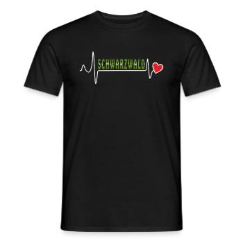 HERZSCHLAG SCHWARZWALD - Männer T-Shirt - Schwarz - Vorne - AI Model Male 178 light (178cm)