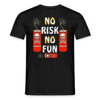 BÖLLER NO RISK NO FUN - Männer T-Shirt - Schwarz - Vorne - AI Model Male 178 light (178cm)