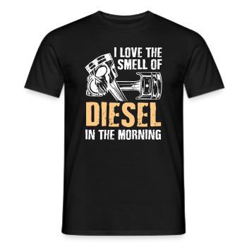 I love the smell of diesel in the morning - Männer T-Shirt - Schwarz - Vorne - AI Model Male 178 light (178cm)