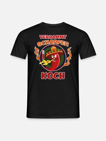 Scharfer Koch Lustig Spruch Chili Schärfe Geschenk - Männer T-Shirt - Schwarz