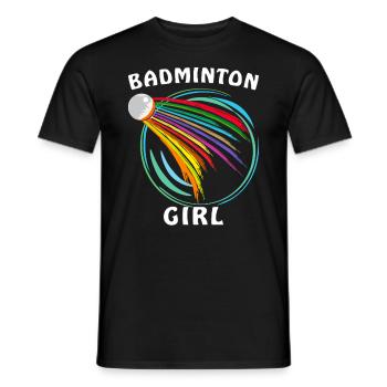 FILLE BADMINTON - T-shirt homme - noir - Devant - AI Model Male 178 light (178cm)