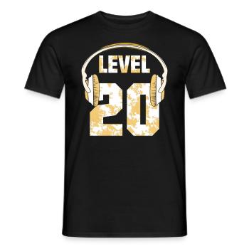 CASQUE DE NIVEAU 20 - T-shirt homme - noir - Devant - AI Model Male 178 light (178cm)