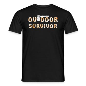 AXT OUTDOOR SURVIVOR - Men's T-Shirt - black - Front - AI Model Male 178 light (178cm)