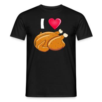 HUHN HÄNCHEN I LOVE - Men's T-Shirt - black - Front - AI Model Male 178 light (178cm)