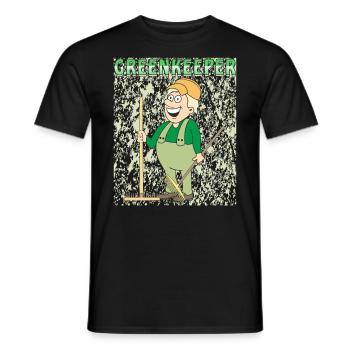 MENSCH COMIC GREENKEEPER - Männer T-Shirt - Schwarz - Vorne - AI Model Male 178 light (178cm)