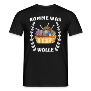 KOMME WAS WOLLE - Männer T-Shirt - Schwarz - Vorne - AI Model Male 178 light (178cm)