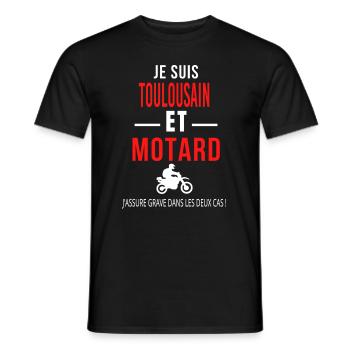 motard et TOULOUSAIN - T-shirt homme - noir - Devant - AI Model Male 178 light (178cm)