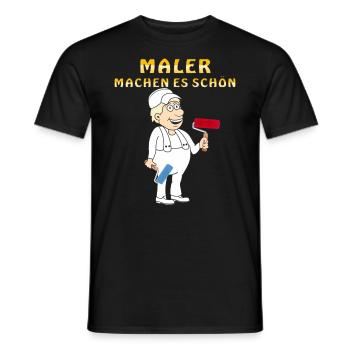 MENSCH COMIC MALER MACHEN ES SCHÖN - Männer T-Shirt - Schwarz - Vorne - AI Model Male 178 light (178cm)