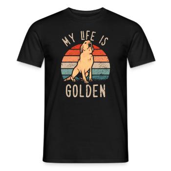 Golden Retriever - My life is golden - Chien - T-shirt homme - noir - Devant - AI Model Male 178 light (178cm)