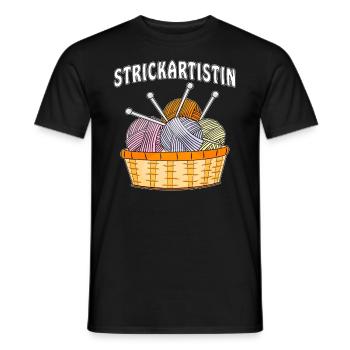 WOLLE STRICKARTISTIN - Männer T-Shirt - Schwarz - Vorne - AI Model Male 178 light (178cm)