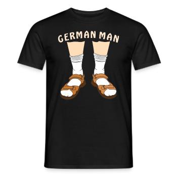 GERMAN MAN - Männer T-Shirt - Schwarz - Vorne - AI Model Male 178 light (178cm)